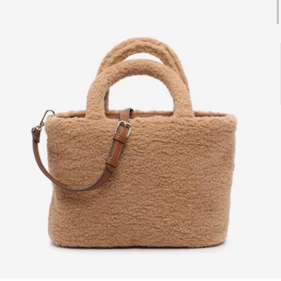 Mix No. 6 Handbags - Mix No. 6 Catiti Satchel Sherpa Teddy tote double handle cross body bag/purse